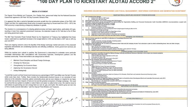 PNG’s 100 Day Plan – A Slow Kickstart with some positives